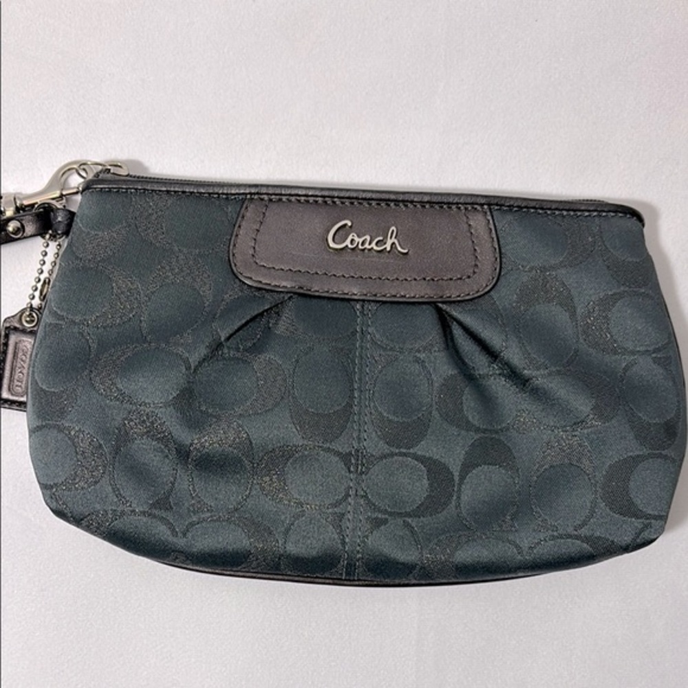 COACH Grey Black Large Canvas Mini Bag